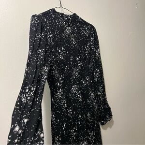 Forever 21 Black Celestial Witchy Dress with Side Leg Split